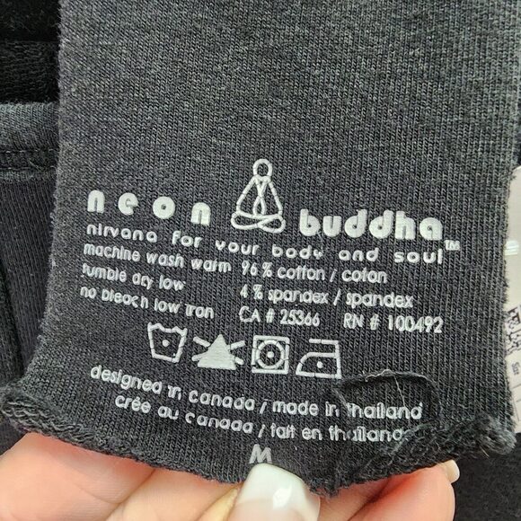Neon Buddha Black Cotton A-Line Sweatshirt Top Size M - Picture 7 of 8